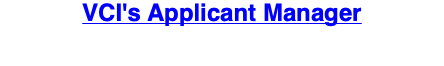 VCI's Applicant Manager